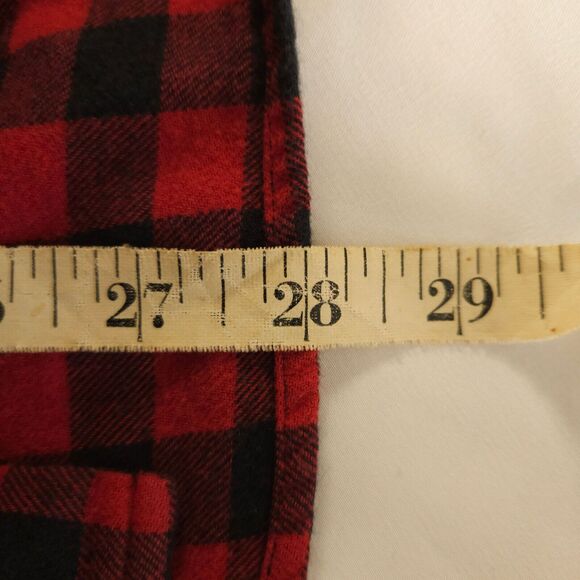 J Crew Mens Small Red Black Plaid Flannel Slim Fit Button Down Up Outdoor Shirt - Picture 7 of 7